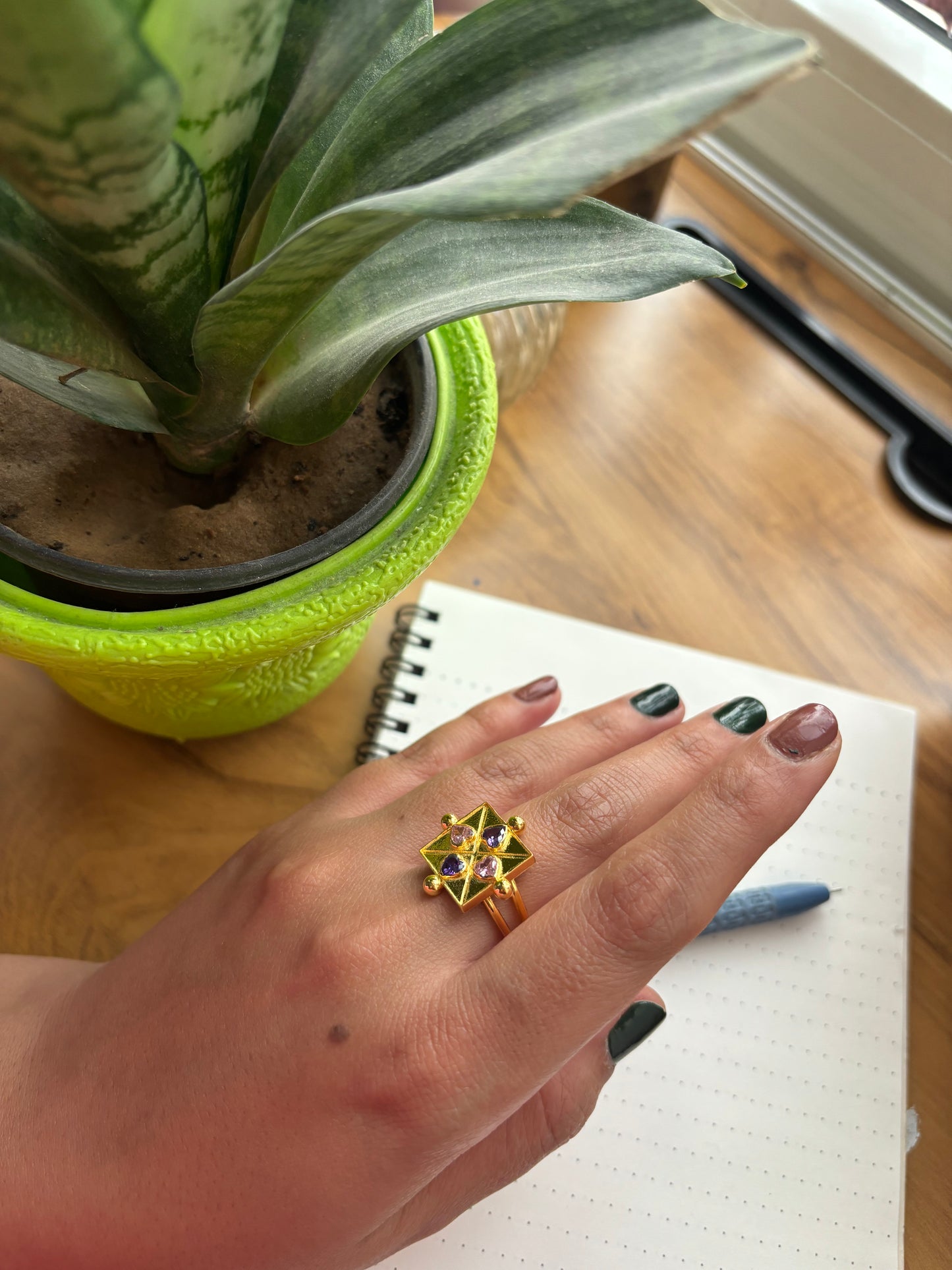 MADELEINE RING (amethyst+pink zircon)
