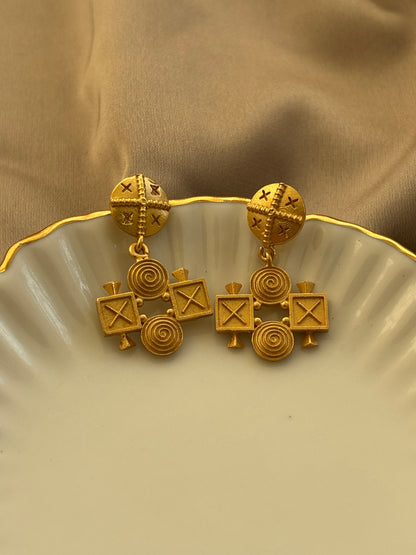 THE SPIRALS AND CROSSES EARRING