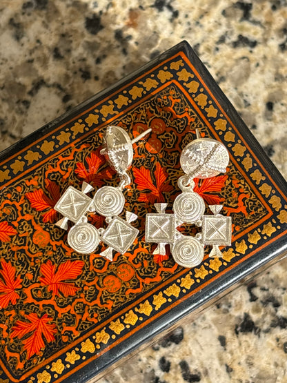 THE SPIRALS AND CROSSES EARRING