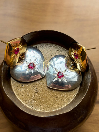 DOUBLET HEART EARRINGS