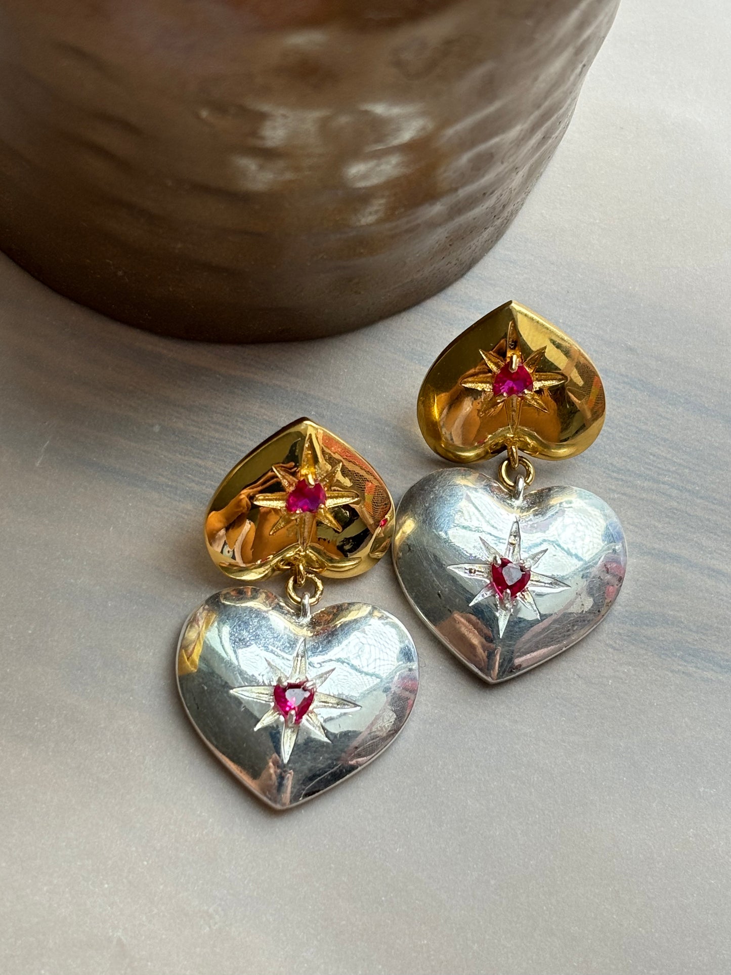 DOUBLET HEART EARRINGS