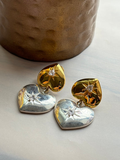 DOUBLET HEART EARRINGS