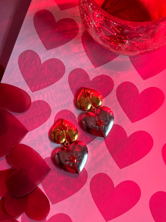 DOUBLET HEART EARRINGS