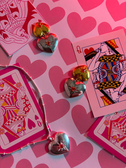 DOUBLET HEART EARRINGS